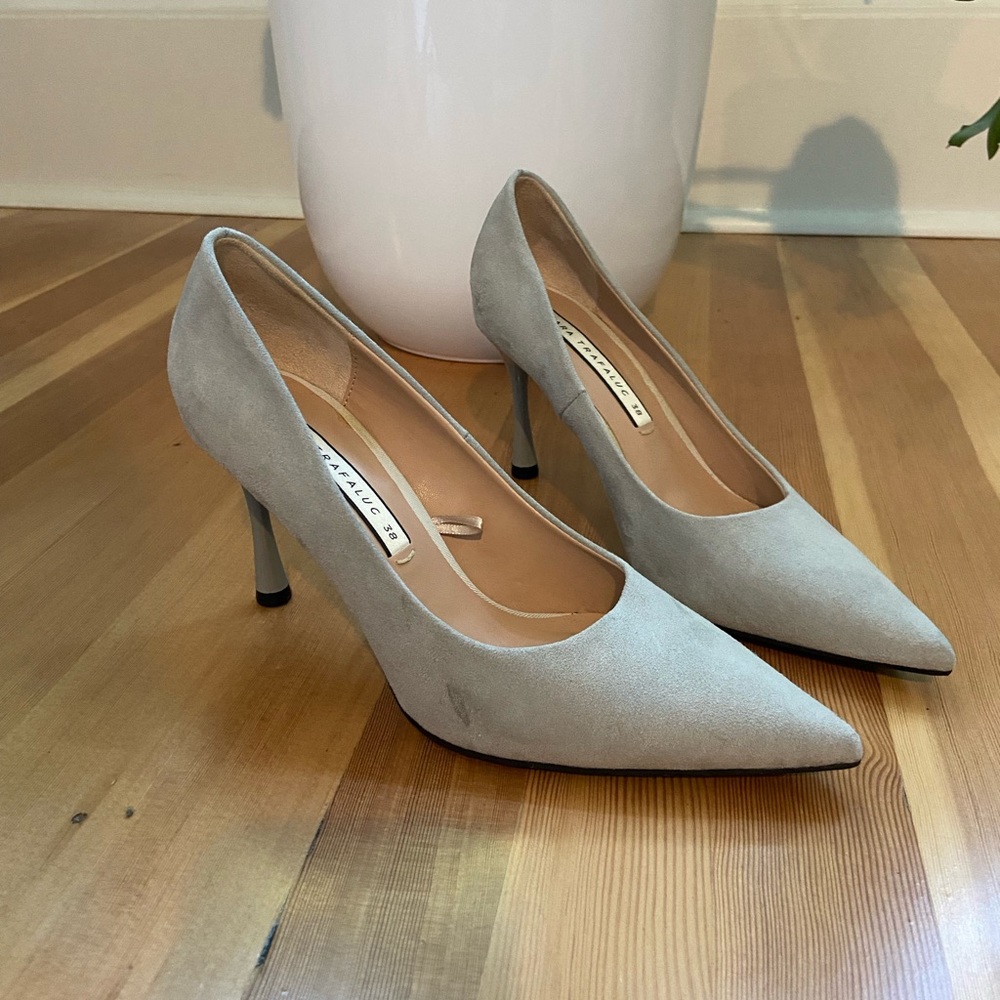 Zara faux suede high heels sz 8